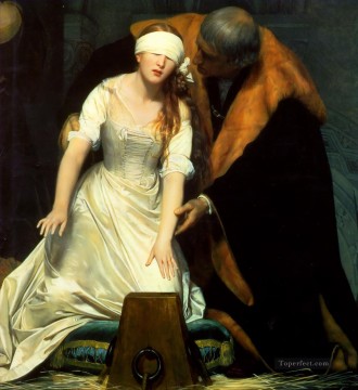  Delaroche Canvas - The Execution of Lady Jane Grey 1834centre histories Hippolyte Delaroche